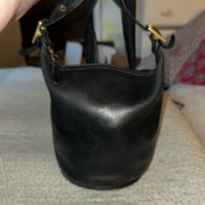 Coach Vintage Helen Legacy Bucket Bag 9953 Black Cowhide Leather (B)